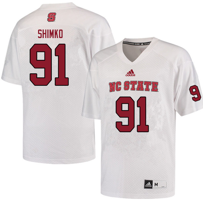 Men #91 Joe Shimko NC State Wolfpack College Football Jerseys Sale-White